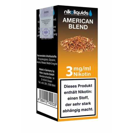 Nikoliquids E-Liquid American Blend 3mg