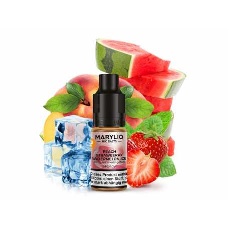 Maryliq Nic Salts Peach Strawberry Watermelon Ice 10mg