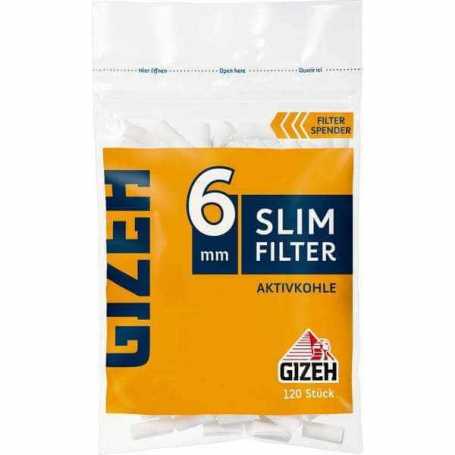 GIZEH Slim Aktivkohle Filter 6mm Zigarettenfilter 120 Stück