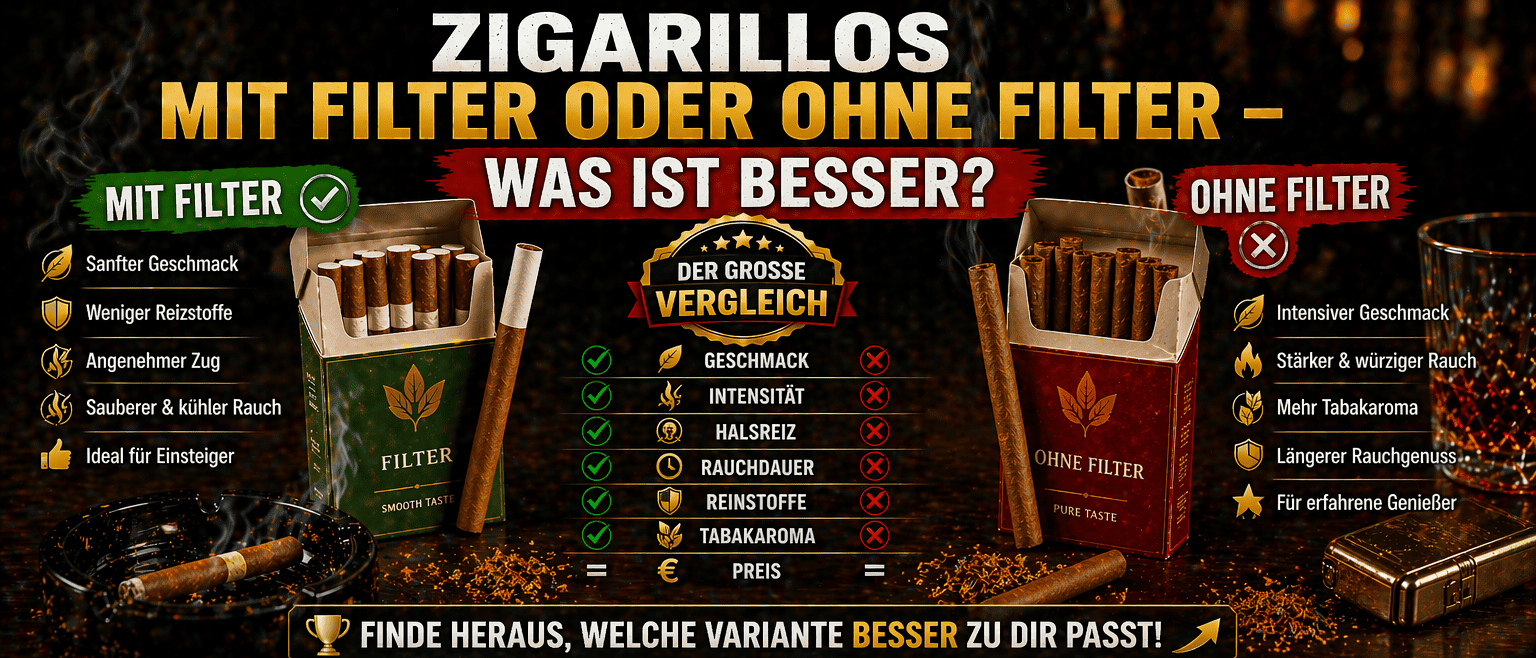 Zigarillos mit Filter oder ohne Filter