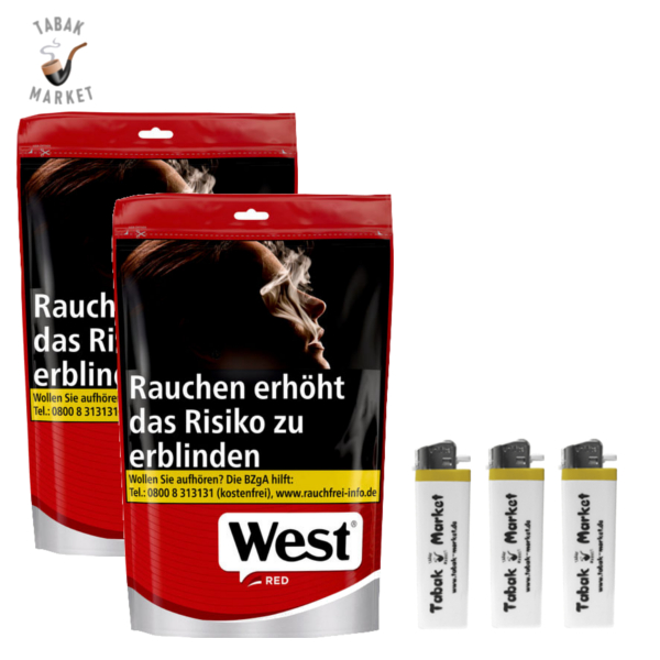 2 x West Red Tabak 96g