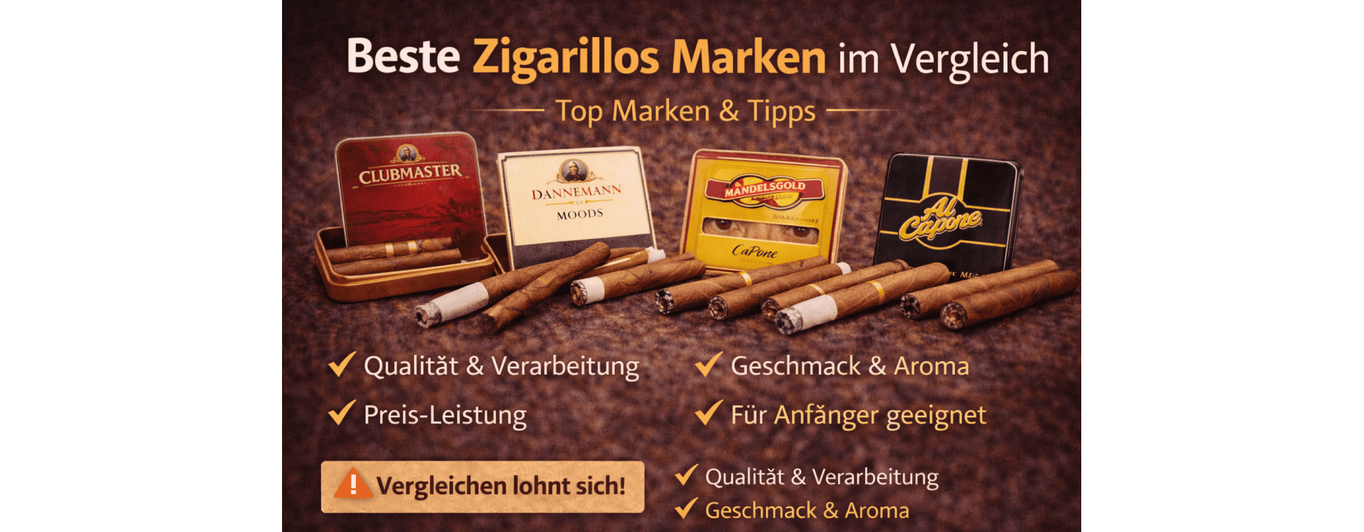 Beste Zigarillos Marken im Vergleich – Top Marken im Überblick